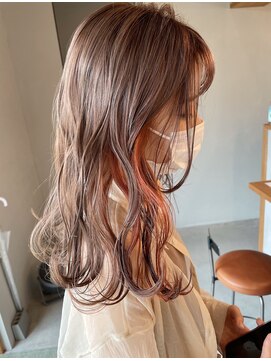 パルムヘアー(Palm hair) ミルクティーベージュインナーオレンジ