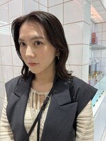 ロンドルーチェ 心斎橋(Lond luce)&nbsp;ダークアッシュ/ミディアムレイヤーカット［髪質改善/縮毛矯正］