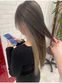 20代30代ストレートインナーカラーミルクティーベージュ