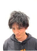 癖毛風~ナチュラルパーマツーブロックモテヘアー