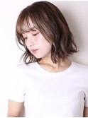 デザインカラーレイヤーカットウェットヘアオリーブベージュ0801