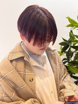 ハンサムショート×ピンクブラウン