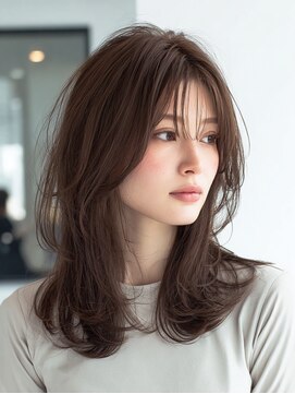 ダル 渋谷/表参道(DAL.) ミディアムレイヤー/30代/人気/ハッシュレイヤー/暗髪/透明感