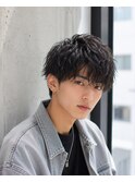 無造作波巻きパーマ韓国風スパイラルマッシュメンズ束感人気髪型