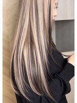 アース いわき店(HAIR&MAKE EARTH)&nbsp;ハイライト×グレージュのロングストレート