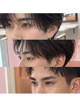 FIGARO MEN'S -UMEDA-【メンズアイブロウ/眉毛/ブリーチ/メンズカット/パーマ】の写真/第一印象は眉毛が大切！骨格に合わせメンズアイブロウで清潔感ある好印象を目指します☆