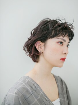 カッファ 東銀座(CUFFA) 【CUFFA】無造作カールデザインカラー大人ボブ東銀座築地新富町
