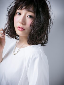 カバーヘア ブリス 川口(COVER HAIR bliss) 斜めバングで目力UP♪小顔くせ毛風セミディw川口20代30代40代