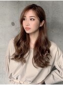 【Owll】ヘーゼルベージュ ふんわりレイヤーロングスタイル