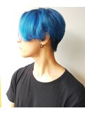 【morio原宿】ハイトーンブルーカラー　韓国ヘア　