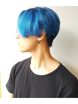モリオフロムロンドン 原宿本店(morio from London) 【morio原宿】ハイトーンブルーカラー　韓国ヘア