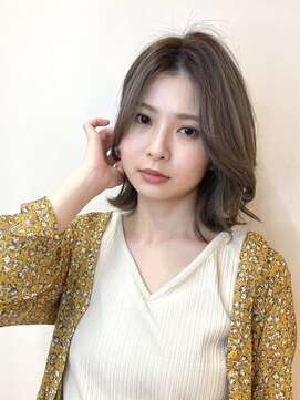 ルーム(Room) 前髪なし韓国風ミディ/韓国風ボブ/くすみベージュ