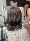 韓国伸ばしかけミディアムレイヤーカット巻き髪アレンジ20代30代