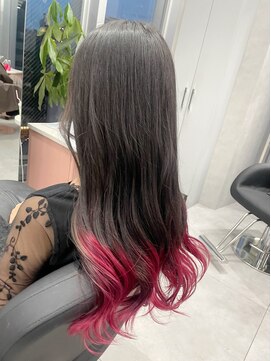 ジエクト カナウ(The Ect canow) 裾カラー/ローズピンク/ピンクパープル/グラデーションカラー