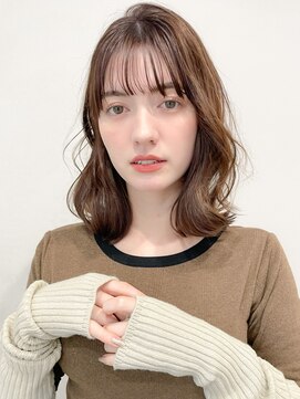 レア 表参道(L'ea) くびれヘアアプリコットオレンジ夏ヘアハイライトカラー