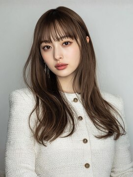 フルバング アッシュカラー 透明感カラー 20代 艶髪 小顔カット