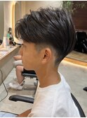 横浜ニュアンスパーマセンターパート緩めフェザーパーマ40代◆