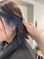 フォト イケブクロ(foto IKEBUKURO)&nbsp;インナーカラーブルーカラー×ニュートラルブラウンで抜け感