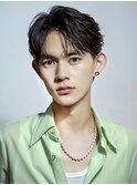韓国センターパートコンマバングフェザーパーマニュアンスパーマ