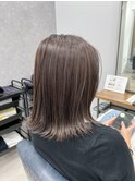外ハネロブ×ハイライトラベンダーグレー