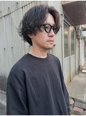 メンズショートボブ×シャドウパーマ