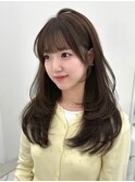 透明感カラー髪質改善ダブルカラー韓国レイヤーカット前髪顔周り