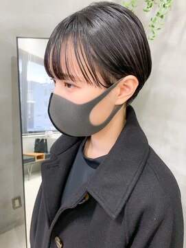 テトヘアー(teto hair) マッシュショート、ワイドバング、暗髪、シースルーバング