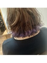 フラワー 六甲道(flower) ラフ感ボブ×ポイントパープル