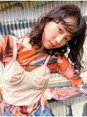 コテ巻き　巻き髪　ゆるふわ　ミディアム　前髪あり　イルミナ
