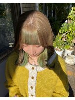 310&nbsp;ベージュ×ライムグリーン 全体デザインカラー