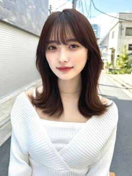 ミラリー トウキョウ(Mirareee Tokyo) 20代30代40代◎前髪パーマ韓国風巻きくすみベージュお団子ヘア