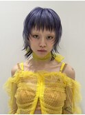 ボブウルフレイヤーハイトーンパープルグレーシルバーカラー
