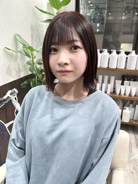 ベルヘアーデザイン 堺東(Belle hair Design) 切りっぱなし/ボブ/ショートヘア/ピンクカラー/ショートカット