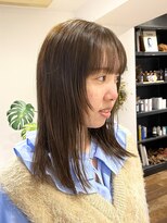 シアン ヘア デザイン(cyan hair design) 【cyan】顔まわりレイヤー × オリーブベージュ