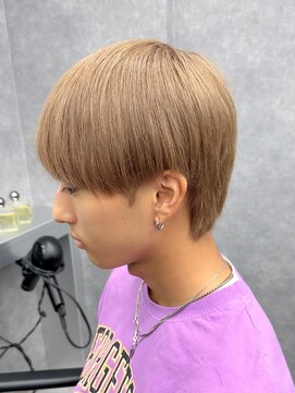 エルマーク 豊中(L-MARK) マッシュナチュラルカラーマッシュメンズヘアカラーツーブロック