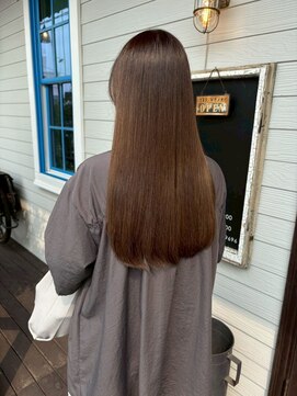 アズグロウヘアー(AS GROW HAIR) アプリコットオレンジシルキーストレートロング