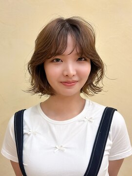 スニュウ(snuw) レイヤーボブマロンベージュインナーカラーブリーチなし