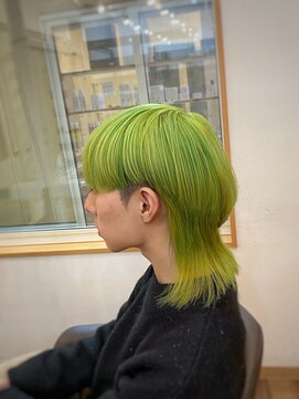 ヘアメイク ブーケ(HAIR MAKE Bouquet) 【山本智文】イエローグリーンマッシュウルフ
