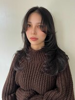 ランプ 代官山(the lamp)&nbsp;透明感アッシュブラックふんわりレイヤーロングスタイル