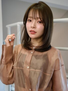 コードライン 久留米店(CODE.LINE) 《CODE.LINE》チョコレートブラウン顔まわりミディアムレイヤー
