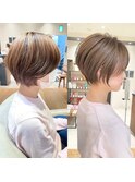 《30代40代》白髪ぼかしハイライト×前下がりボブ【イケダ】