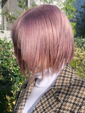 ベレーザ 渋谷(BELEZA) ba97ニュアンスカラー2wayオン眉ボブミルクティーピンクベージュ