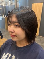 アルター(aL ter)&nbsp;前髪カット［黒髪/グレーベージュ/レイヤーロング/前髪パーマ］