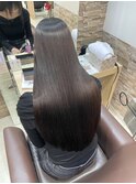 髪質改善 縮毛矯正 ナチュラルストレート 前髪 韓国 艶髪ロング
