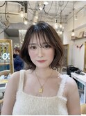 小顔顔周り　レイヤーカット　髪質改善　ブリーチなし　ボブルフ