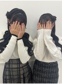 【ヘアメ】双子さんに♪編みカチュサイドお団子＊新井