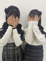 【ヘアメ】双子さんに♪編みカチュサイドお団子＊新井