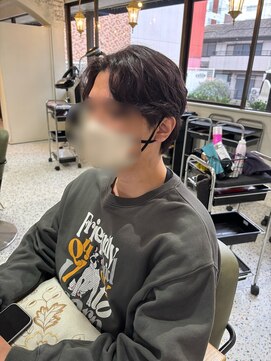 サンバイセライロ 千葉(SAN. by celilo) メンズ韓国ヘア/ラベンダーカラー/センターパート/関祐翔