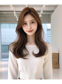 ★大人ガーリーくびレイヤーロングふんわりカール小顔こなれヘア