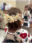 ハーフアップ/ボブヘアセット/ウェーブヘア/ヘアアレンジ/可愛い